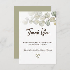 Waterverf Eucalyptus Wedding Bedankkaart