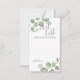Waterverf Eucalyptus Wedding Bucket List Advieskaart