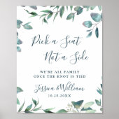 Waterverf Eucalyptus Wedding Ceremony Seating Poster (Voorkant)