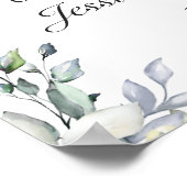 Waterverf Eucalyptus Wedding Ceremony Seating Poster (Hoek)