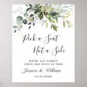 Waterverf Eucalyptus Wedding Ceremony Seating Poster (Voorkant)