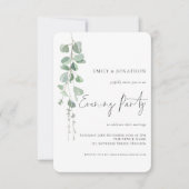 Waterverf Eucalyptus Wedding Evening Party Kaart (Voorkant)