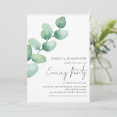 Waterverf Eucalyptus Wedding Evening Party Kaart (Staand voorkant)