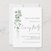 Waterverf Eucalyptus Wedding Evening Party Kaart (Voorkant)