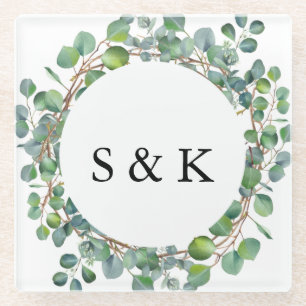 Waterverf Eucalyptus Wedding Glazen Onderzetter