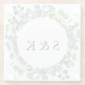 Waterverf Eucalyptus Wedding Glazen Onderzetter (Achterkant)