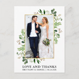 Waterverf Eucalyptus Wedding Gold Love Bedankt Briefkaart