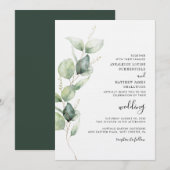 Waterverf Eucalyptus Wedding Kaart (Voorkant / Achterkant)