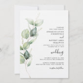 Waterverf Eucalyptus Wedding Kaart (Voorkant)