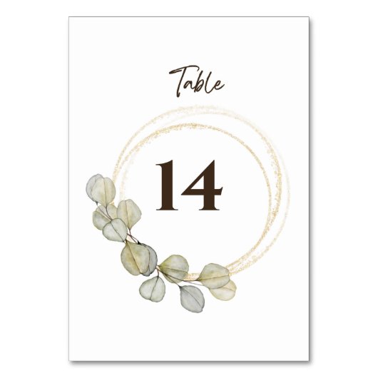 Waterverf Eucalyptus Wedding Kaart (Voorkant)