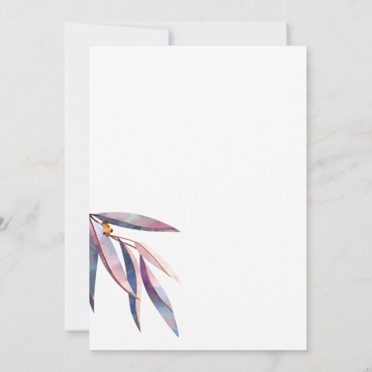 Waterverf Eucalyptus Wedding Kaart (Achterkant)