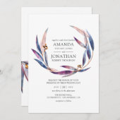 Waterverf Eucalyptus Wedding Kaart (Voorkant / Achterkant)