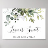 Waterverf Eucalyptus Wedding Love is Sweet Sign Poster (Voorkant)
