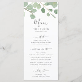Waterverf Eucalyptus Wedding Menu