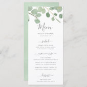 Waterverf Eucalyptus Wedding Menu (Voorkant / Achterkant)