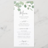 Waterverf Eucalyptus Wedding Menu (Voorkant)