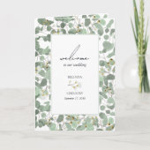Waterverf Eucalyptus Wedding Order of Service Programma (Voorkant)