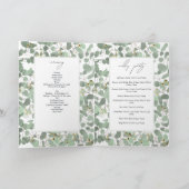 Waterverf Eucalyptus Wedding Order of Service Programma (Binnen)