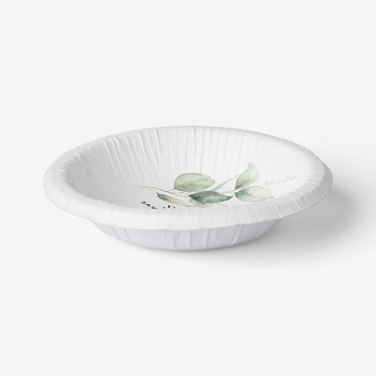 Waterverf Eucalyptus Wedding Papieren Kommen (Gebogen)