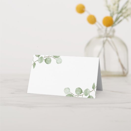 Waterverf Eucalyptus Wedding Plaatskaartje (Voorkant)
