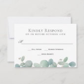 Waterverf Eucalyptus Wedding RSVP (Voorkant)