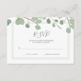 Waterverf Eucalyptus Wedding RSVP Kaartje