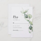 Waterverf Eucalyptus Wedding RSVP Kaartje (Voorkant / Achterkant)