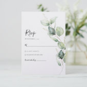 Waterverf Eucalyptus Wedding RSVP Kaartje (Staand voorkant)