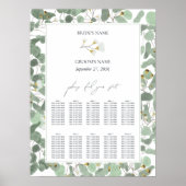 Waterverf Eucalyptus Wedding Seating Chart Poster (Voorkant)