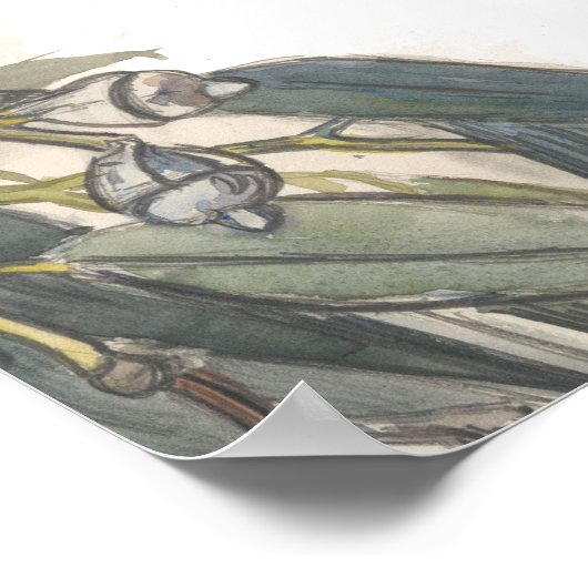 Waterverf Eucalyptus Wedding Seating Chart Poster (Hoek)