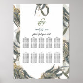 Waterverf Eucalyptus Wedding Seating Chart Poster (Voorkant)