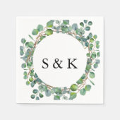 Waterverf Eucalyptus Wedding Servet (Voorkant)