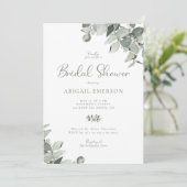 Waterverf Eucalyptus Wedding Vrijgezellenfeest Inv Kaart (Staand voorkant)