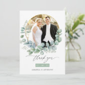 Waterverf Eucalyptus Weduwfoto Bedankkaart (Staand voorkant)