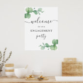 Waterverf eucalyptus welkom verloving feest poster (Keuken)