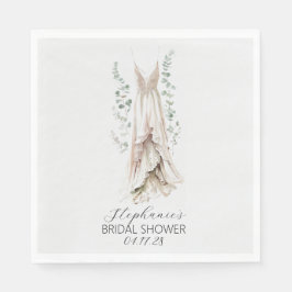 Waterverf Eucalyptus & White Dress Vrijgezellenfee Servet