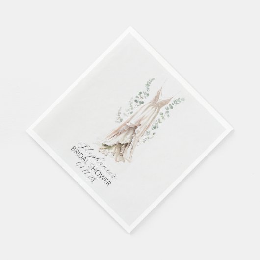 Waterverf Eucalyptus & White Dress Vrijgezellenfee Servet (Hoek)