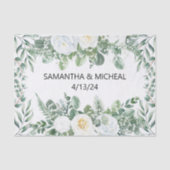 Waterverf Eucalyptus White Floral Tissuepapier (Voorkant)