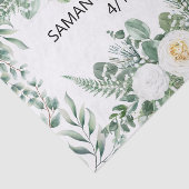 Waterverf Eucalyptus White Floral Tissuepapier (Detail)