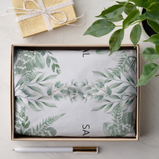 Waterverf Eucalyptus White Floral Tissuepapier