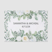 Waterverf Eucalyptus White Floral Tissuepapier (Voorkant)