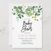 Waterverf Eucalyptus Wildflowers Baby shower Kaart (Voorkant)