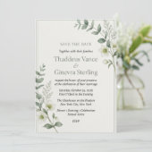 Waterverf Eucalyptus & Witte Helleborus Save Kaart (Staand voorkant)
