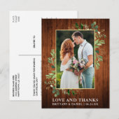 Waterverf Eucalyptus Wood Weddenschap Bedankt Briefkaart (Voorkant / Achterkant)