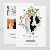 Waterverf Eucalyptus Woodland groen bruiloft Bedankkaart (Voorkant / Achterkant)