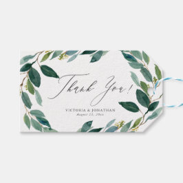 Waterverf Eucalyptus Wreater Hartelijk dank Label  Cadeaulabel