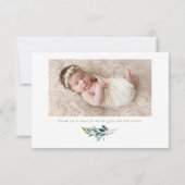 Waterverf Eucalyptus Wreath Birth Announter Aankondiging (Achterkant)