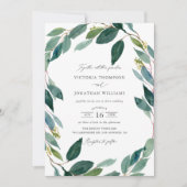 Waterverf Eucalyptus Wreath Botanical Wedding Kaart (Voorkant)
