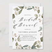 Waterverf Eucalyptus Wreath Bridal Brunch Kaart (Voorkant)