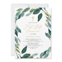 Waterverf Eucalyptus Wreath First Heilige Communie